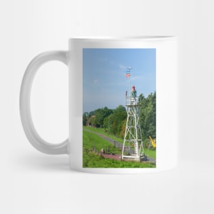 Liener Hörn lighthouse on the Huntedeich, Elsfleth; district of Wesermarsch; Lower Saxony; Germany; Europe Mug